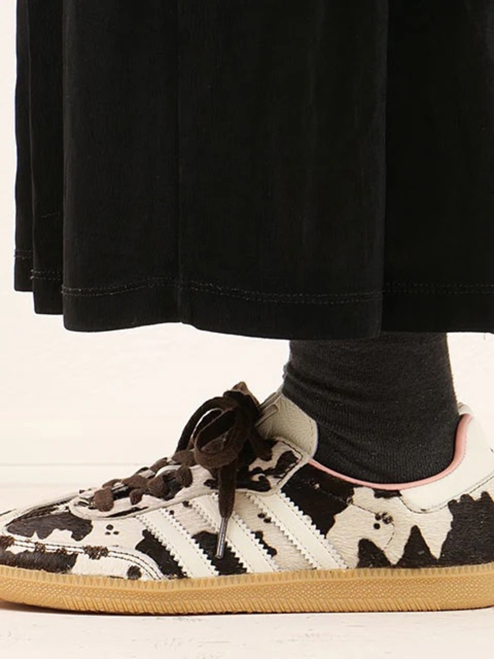 adidas Cow Print Sneakers in Black, White & Pink - Picture 2 of 10